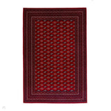 Dubai 62096 Traditional Diamond Motif Pattern Border Soft High Density Smooth Touch Polyester Deep Red/Navy/Black/White Rug