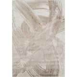 Elysium Expression ELY02 Modern Abstract Distressed Metallic Shimmer Soft Textured Velvet Touch Polyblend Low Profile Short Pile Pearl White/Warm Beige/Taupe/Ivory/Champagne Gold Rug