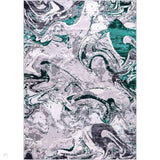 Emperor 315 Solarius EMP15 Modern Abstract Distressed Metallic Shimmer Soft Textured Hi-Lo Polyblend Short Pile Aqua Rug
