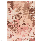 Enigma Modern Geometric 3D Shimmer Hand-Carved High-Density Heavy-Weight Hi-Low Textured Soft Wool&Viscose Rose/Multicolour Rug