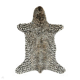Faux Fur Cheetah Print Soft White/Black/Warm Beige/Tan Rug