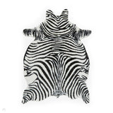 Faux Fur Zebra Print White/Black Rug