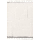 Fes FE02 Modern Plain Moroccan Berber Super-Soft Plush Hand-Carved Mid-Height Polyester Shaggy Cream/White Rug