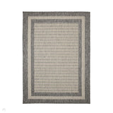 Flatweave Gel Border Steel Grey Rug