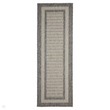 Flatweave Gel Border Steel Grey Runner