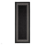 Flatweave Gel Greek Key Black Runner