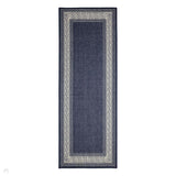 Flatweave Gel Greek Key Navy Runner