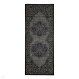 Flatweave Gel Medallion Black Runner