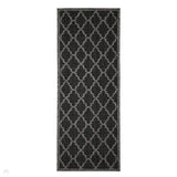 Flatweave Gel Trellis Black Runner