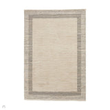 Geneva 1616 Modern Plain Border Textured Soft-Touch High-Density Beige/Grey Rug