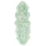 Genuine Luxury Sheepskin Plain Super Soft Long Haired Natural Wool Mint Rug