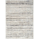 Glitz GLZ10 Modern Abstract Distressed Metallic Shimmer Hi-Low Textured Soft-Touch Polyester Low Profile Short-Pile Cream/Grey Rug