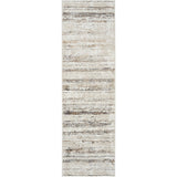 Glitz GLZ10 Modern Abstract Distressed Metallic Shimmer Hi-Low Textured Soft-Touch Polyester Low Profile Short-Pile Cream/Grey Runner