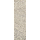 Graceful GRU01 Modern Abstract Hand-Woven Textured Hi-Low Carved Wool Grey Runner