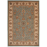 Grand Heritage GH102 Traditional Persian Classic Floral Vine Medallion Border Soft Stain-Resistant Durable Blue/Beige Rug