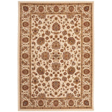 Grand Heritage GH102 Traditional Persian Classic Floral Vine Medallion Border Soft Stain-Resistant Durable Cream/Beige Rug