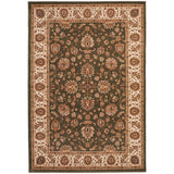 Grand Heritage GH102 Traditional Persian Classic Floral Vine Medallion Border Soft Stain-Resistant Durable Green/Beige Rug