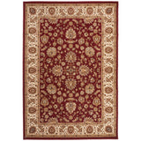 Grand Heritage GH102 Traditional Persian Classic Floral Vine Medallion Border Soft Stain-Resistant Durable Red/Beige Rug