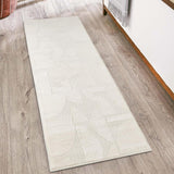 Hamilton Lunar HMT27 Modern Plain Tonal Geometric Layered Curves Metallic Shimmer Soft-Touch Textured High-Density Carved Subtle Hi-Lo Polyblend Cream Runner