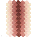 Hive Modern Geometric Hexagonal Ombre Gradient Hand-Woven Wool Low Profile Short Pile Pink/Cream/Burgundy Rug