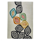 Inaluxe Modern Abstract Designer Wool Colour Fall IX05 Beige/Black/Multicolour Rug