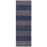 Ives Modern Geometric Chevron Zigzag Stripe Hand-Woven Jute&Cotton Durable Textured Soft-Touch Flatweave Navy Blue/Beige Runner