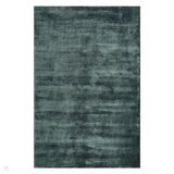 Katherine Carnaby Chrome Luxury Modern Plain Distressed Tonal Metallic Shimmer Hand-Woven High-Density Heavyweight Soft Textured Silky Viscose Petrol Green Rug