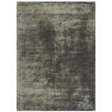 Katherine Carnaby Chrome Luxury Modern Plain Distressed Tonal Metallic Shimmer Hand-Woven High-Density Heavyweight Soft Textured Silky Viscose Smoke Grey Rug