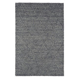 Katherine Carnaby Coast CD01 Modern Plain Geometric Diamond Shimmer Hand-Woven Textured Wool & Viscose Blend Looped Pile Flatweave Charcoal Grey Rug