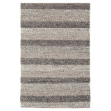 Katherine Carnaby Coast CS08 Modern Plain Varied Stripe Shimmer Hand-Woven Textured Wool & Viscose Blend Looped Pile Flatweave Taupe Brown Rug