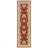 Kendra 45 M Traditional Persian Classic Floral Vine Bordered Durable Easy-Care Low Profile Short Pile Red Runner