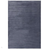 Kuza Plain Stripe Modern Abstract Distressed Shimmer Hi-Lo Textured Soft Velvety Touch High-Density Durable Easy-Care Short Pile Navy/Black Rug