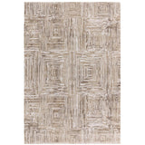 Kuza Portrait Modern Abstract Distressed Shimmer Hi-Lo Textured Soft Velvety Touch High-Density Durable Easy-Care Short Pile Beige Rug