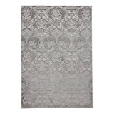 Laurence Llewelyn-Bowen Imperial Modern Floral Ornate Abstract Metallic Shimmer Soft-Touch Smooth Textured Polyester Short Pile Slate Grey/Charcoal Grey/Ivory Rug