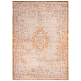 Louis De Poortere Fading World Medallion 9067 Salmon Washable Polyester Flatweave Salmon Rose/Antique Cream/Burnished Copper/Soft Sand Beige Eco-Rug