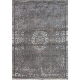 Louis De Poortere Fading World Medallion 9148 Stone Washable Polyester Flatweave Charcoal Grey/Stone Grey/Ash Silver/Slate Taupe Eco-Rug