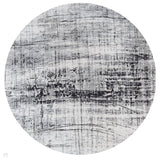 Louis De Poortere Mad Men Griff 8926 Metro B&W Washable Polyester Flatweave Round Ivory White/Charcoal Black/Soft Grey Eco-Rug