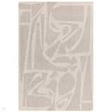 Loxley Modern Plain Contrast Abstract Hand-Woven Marled Textured Low Profile Wool Loop Pile Linen White Rug