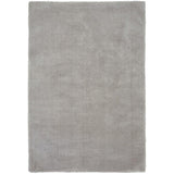 Lulu Plush Super-Soft High-Density Woven Plain Silky Polyester Mid-Height Shaggy Silver Rug