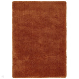 Lulu Plush Super-Soft High-Density Woven Plain Silky Polyester Mid-Height Shaggy Spice Terracotta Rug