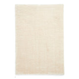 Lux Plain Plush Super-Soft Silky Shimmer Polyester Shaggy Cream Rug