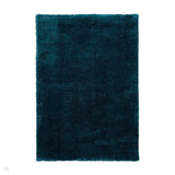 Lux Plain Plush Super-Soft Silky Shimmer Polyester Shaggy Dark Green Rug