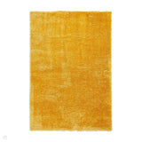 Lux Plain Plush Super-Soft Silky Shimmer Polyester Shaggy Yellow Rug
