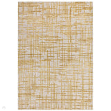 Mason Draft Modern Abstract Super Soft Carved Hi-Low Rib Textured Beige/Gold Rug