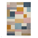 Matrix G0561 Modern Geometric Carved Soft Textured Easy-Care Durable Polypropylene Short Pile Multicolour Rug
