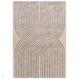 Matrix MAX99 Solsitice Modern Geometric Hand-Woven High-Density Soft Textured Shimmer Wool & Viscose Blend Soft Ivory/Warm Beige/Muted Taupe/Stone Grey Rug