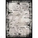 Mayfair Frame MAY05 Modern Abstract Distressed Metallic Shimmer Soft Velvety Touch Textured Polyester Low Profile Short Pile Ivory/Ash Grey/Charcoal Grey/Jet Black/Stone Beige Rug