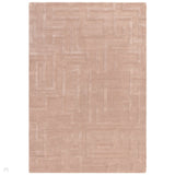 Maze Modern Geometric Hand-Carved Hi-Low Textured Wool Blush Rug