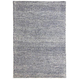 Milano Modern Plain Mottle Speckles Hand-Woven Textured Felted Space-Dyed Wool Cream/Blue Rug