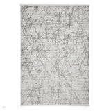 Mirage MR80 Modern Abstract Distressed Metallic Shimmer Soft Textured High-Density Polyester/Viscose Mix Low Profile Short Pile Grey Rug